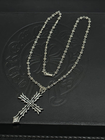 Chrome Hearts Sterling Silver Cross Necklace