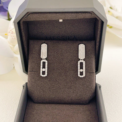 Messika Silver Brass Pave Earrings