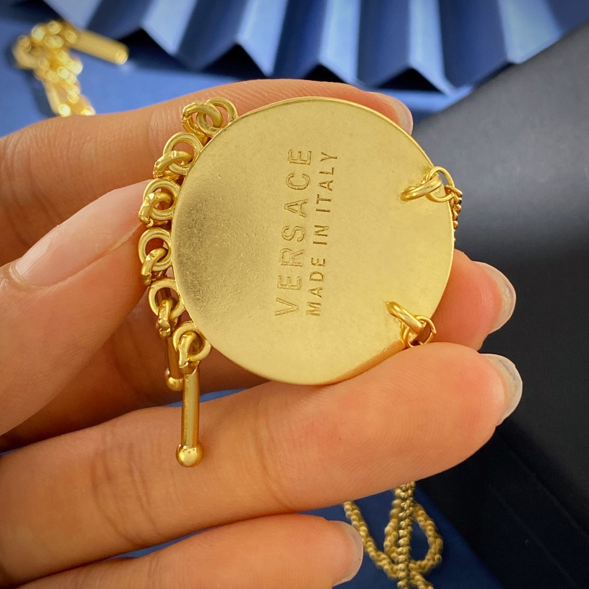Versace Black Brass Vintage-Finish Necklace