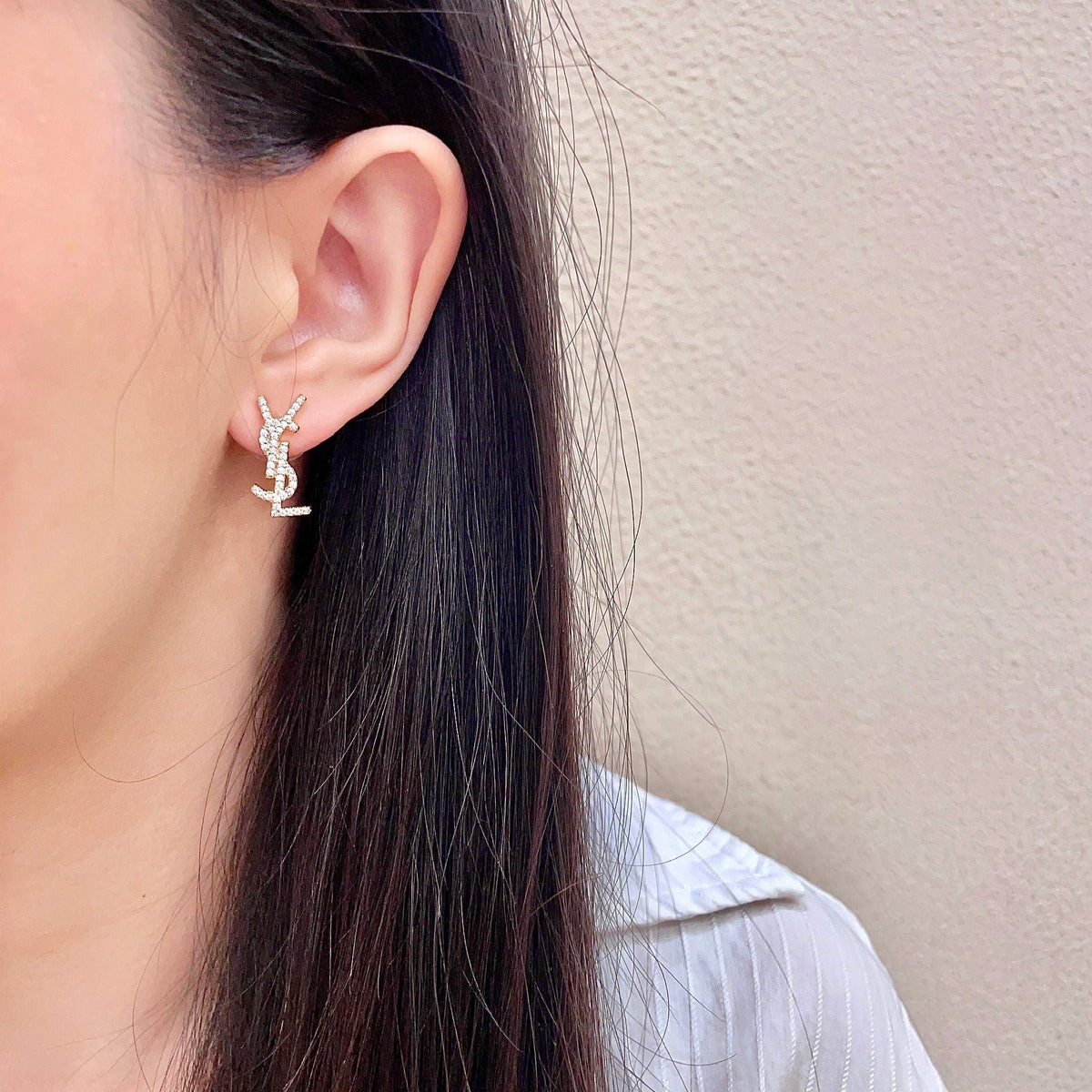 Saint Laurent Sterling Silver Vintage-Finish Earrings