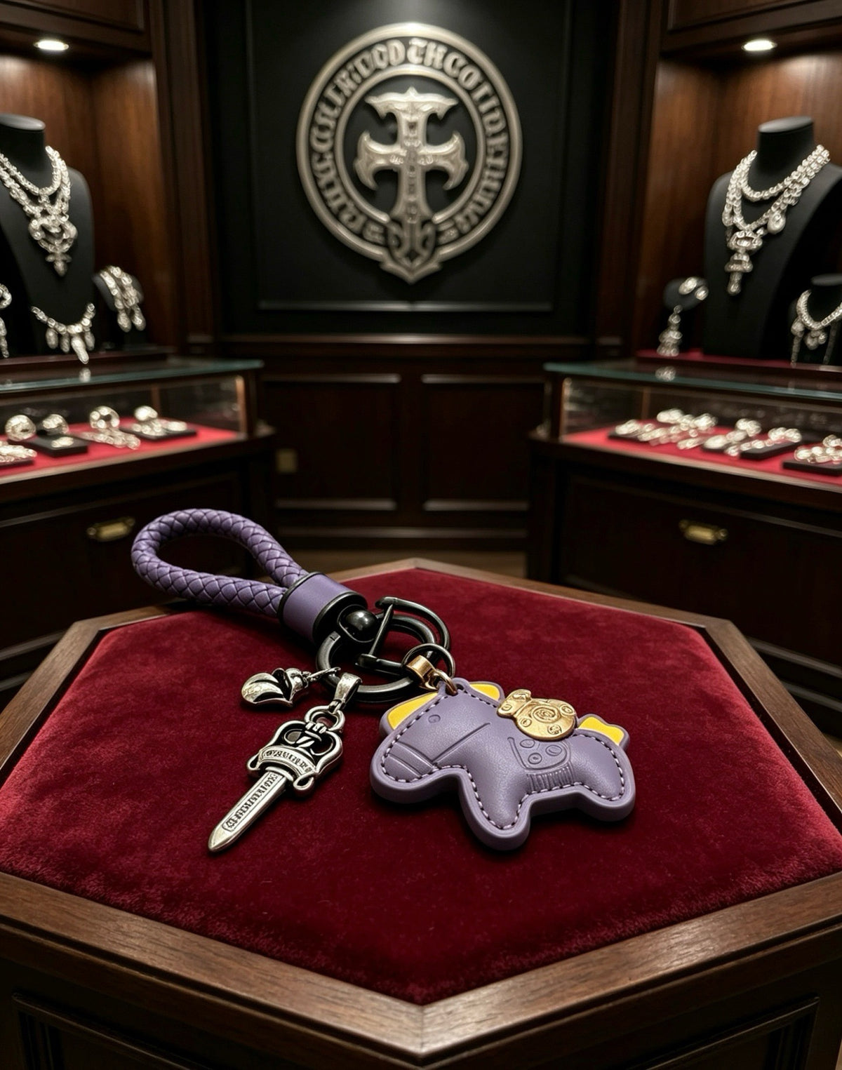 Chrome Hearts Vintage-Finish Keychain
