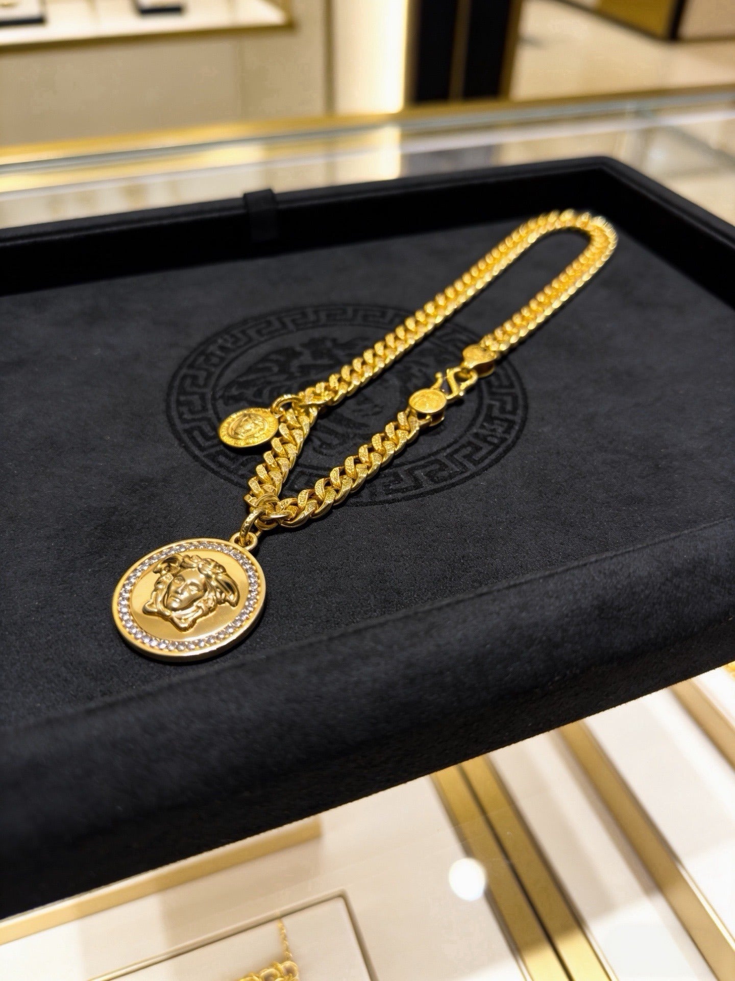 Versace Sterling Silver Chain Necklace