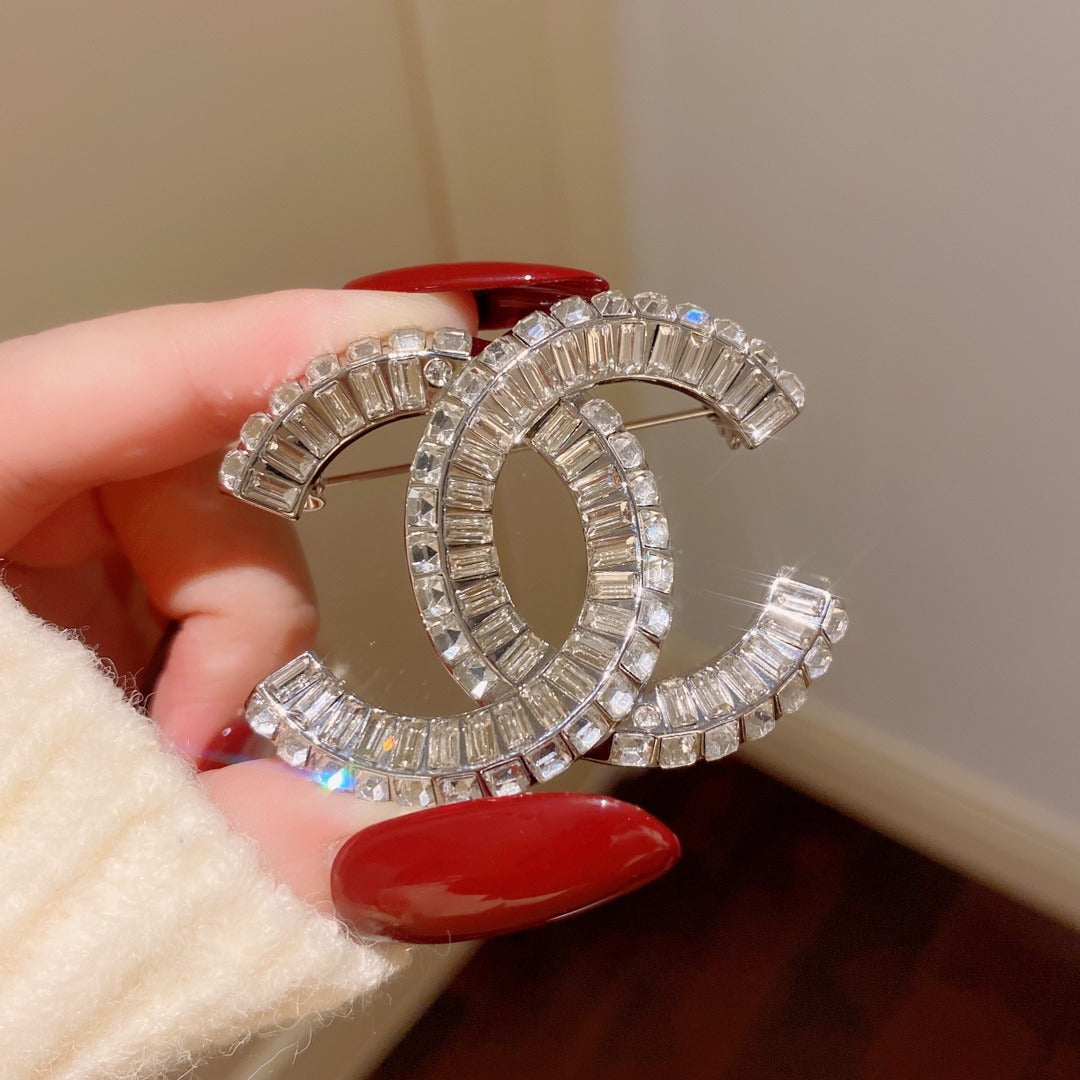 Chanel Brass Rectangular Brooch