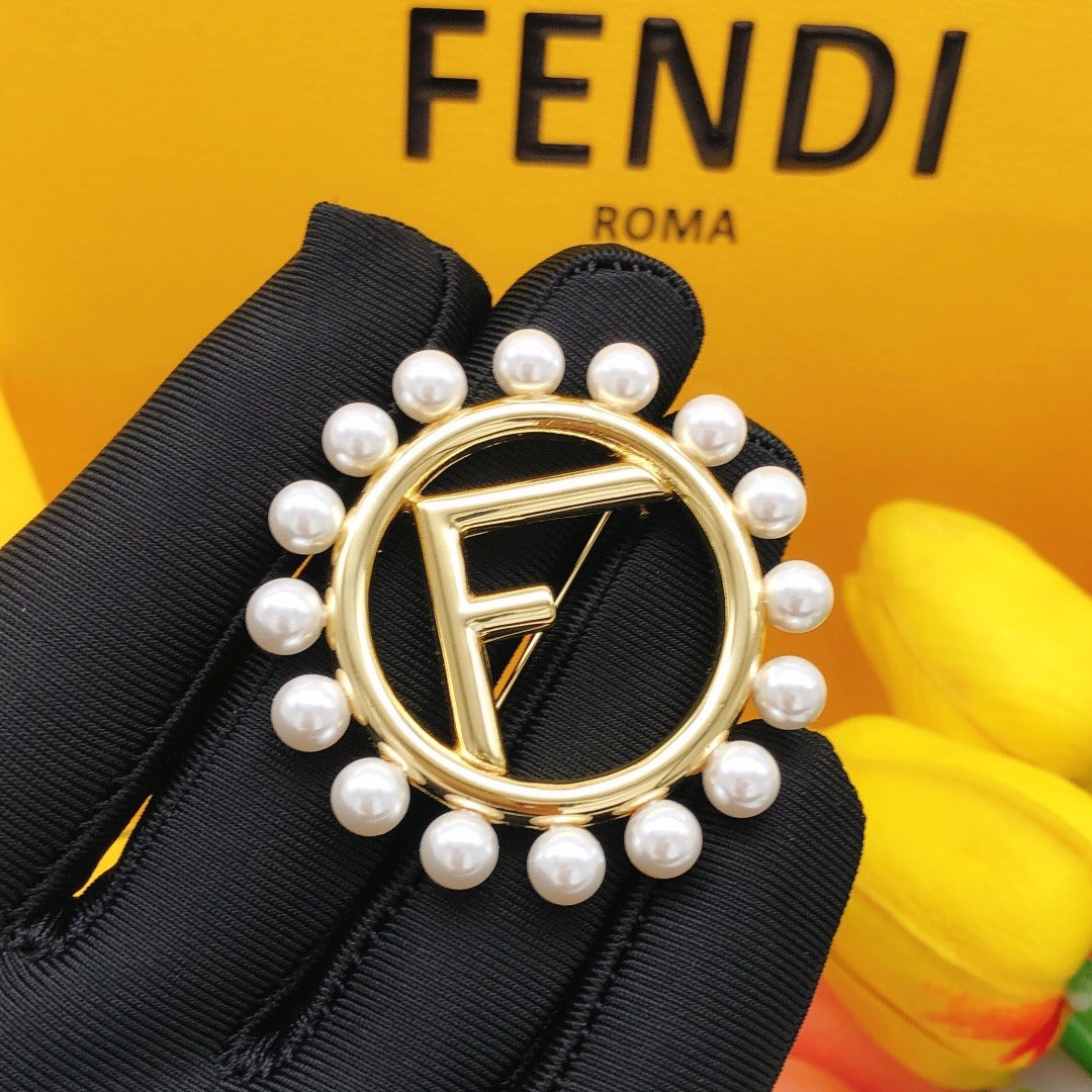 Fendi Pearl Brooch