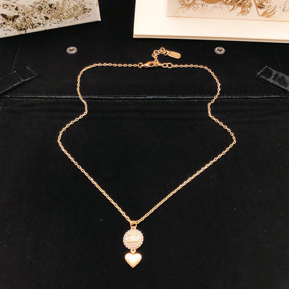 Dior Gold Brass Heart Necklace