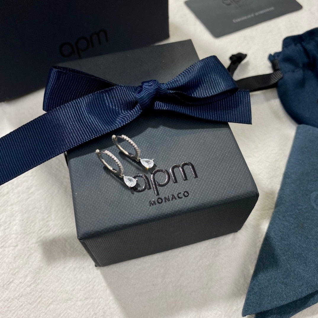 APM Monaco White Crystal Earrings