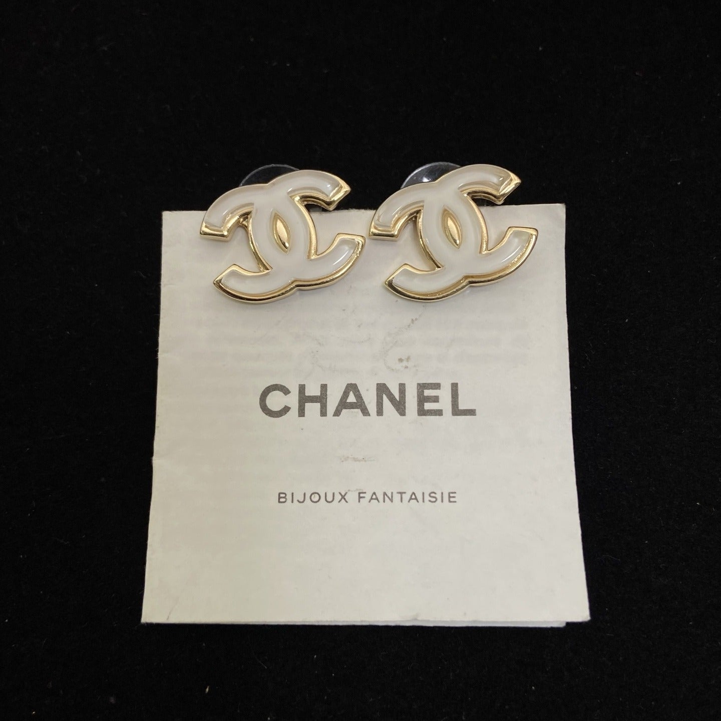 Chanel White Earrings