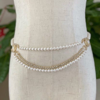 Chanel Brass Pearl Necklace