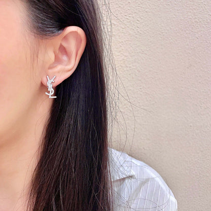 Saint Laurent Sterling Silver Vintage-Finish Earrings