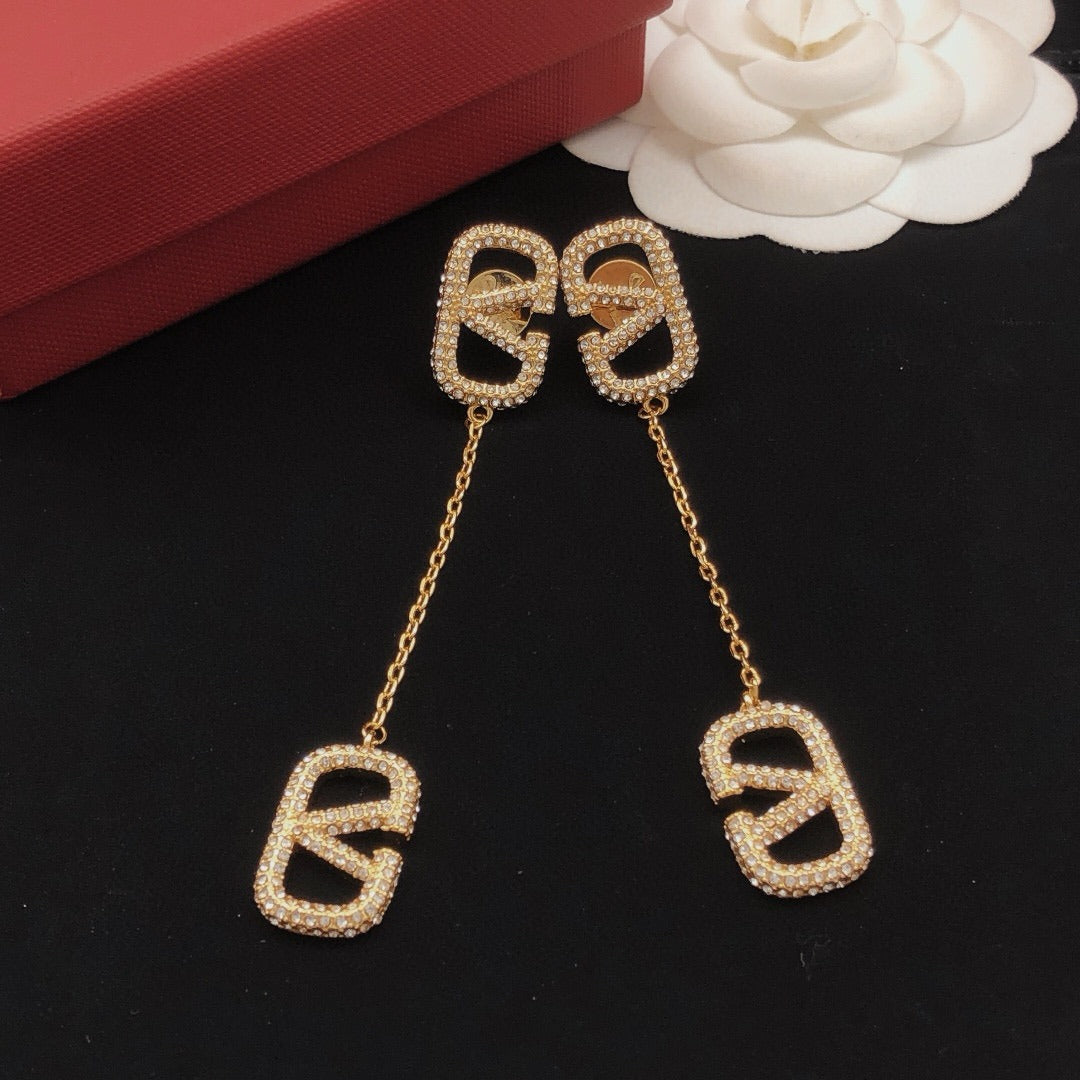 Valentino Brass Tassel Earrings
