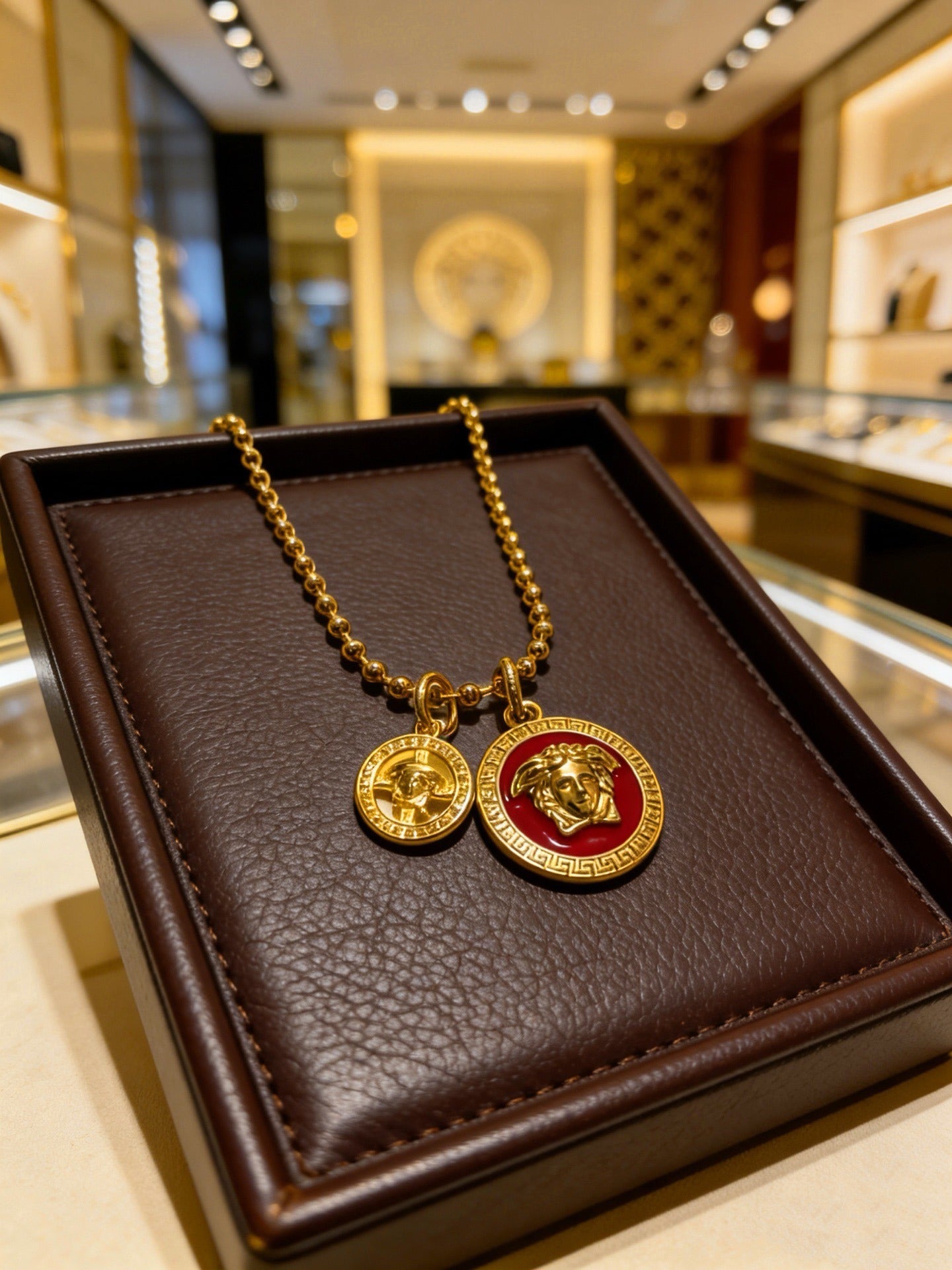 Versace Sterling Silver Chain Necklace