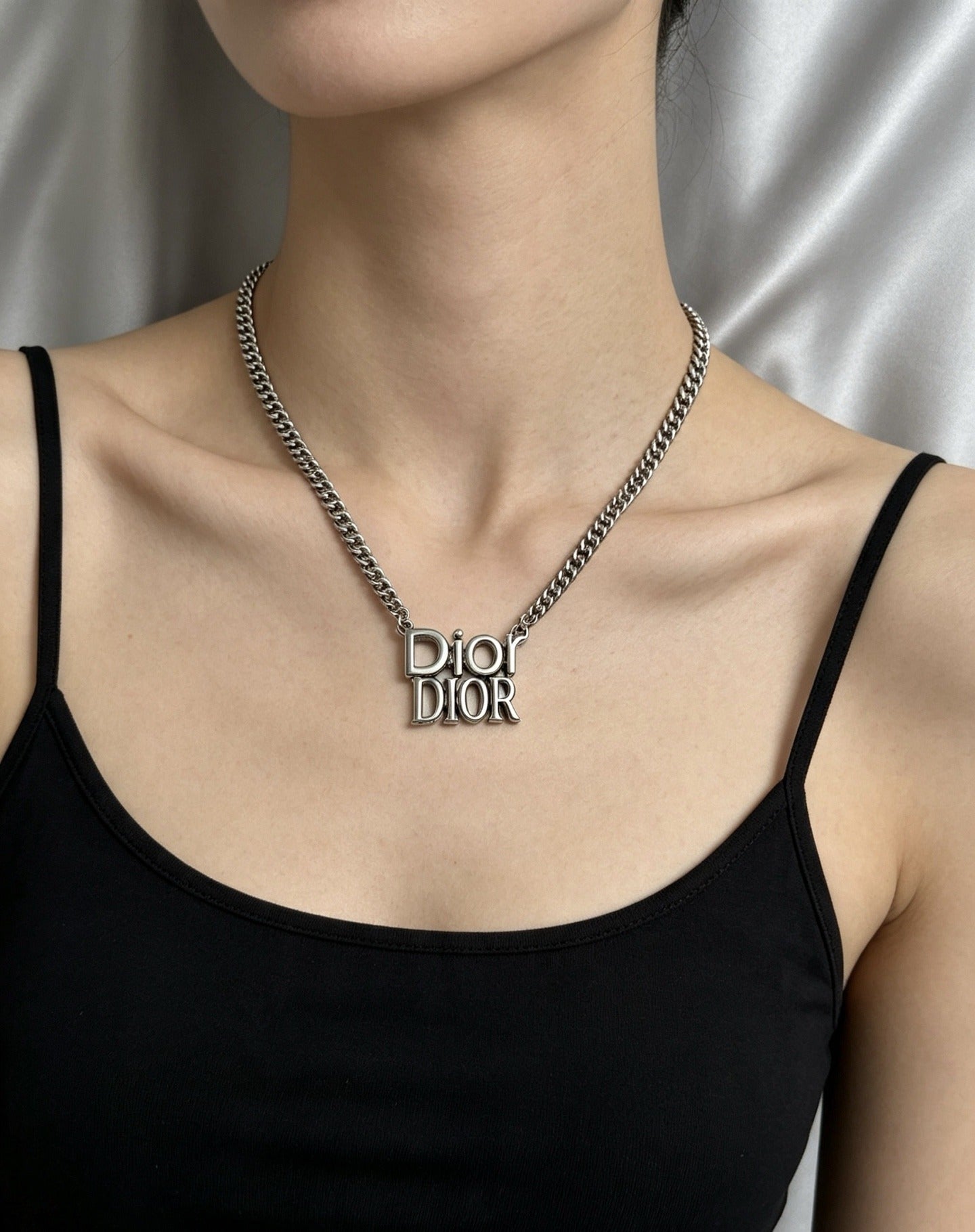 Dior Sterling Silver Chain Necklace