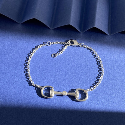 Gucci Silver Brass Horsebit Bracelet