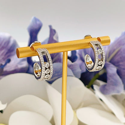 Messika Silver Brass Round Earrings