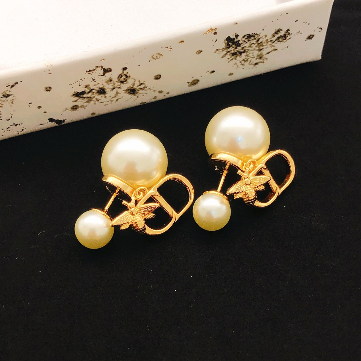 Dior Brass Bee Earrings