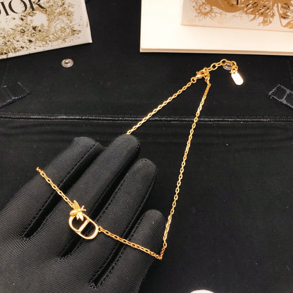 Dior Brass Bee Necklace