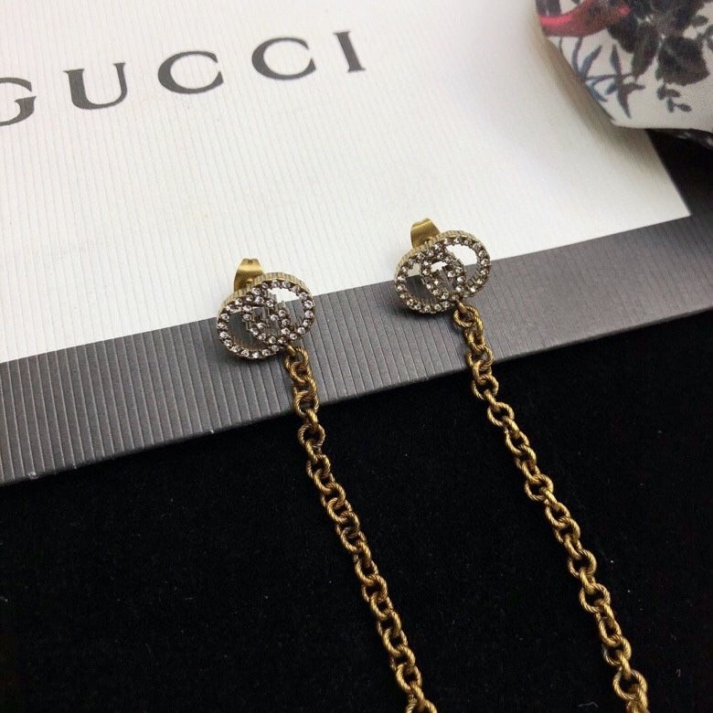 Gucci Sterling Silver Double G Earrings