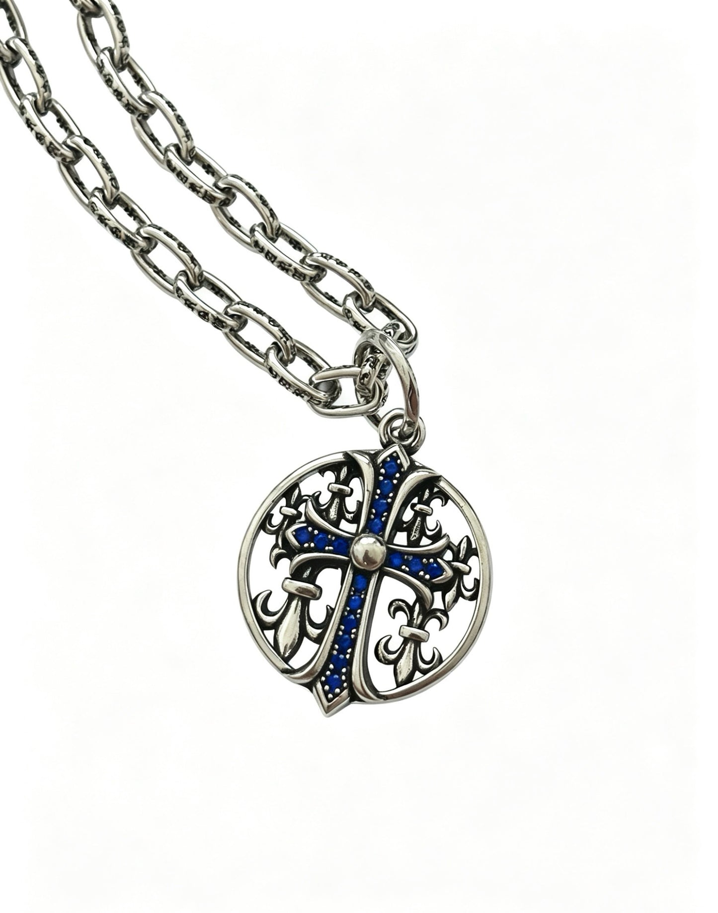 Chrome Hearts Sterling Silver Cross Necklace