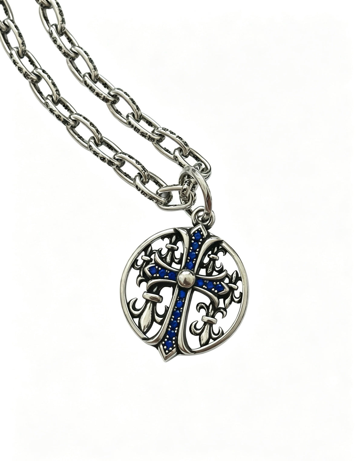 Chrome Hearts Sterling Silver Cross Necklace