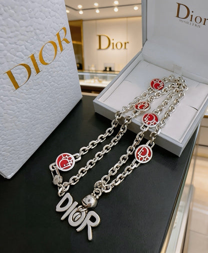 Dior Sterling Silver Chain Necklace