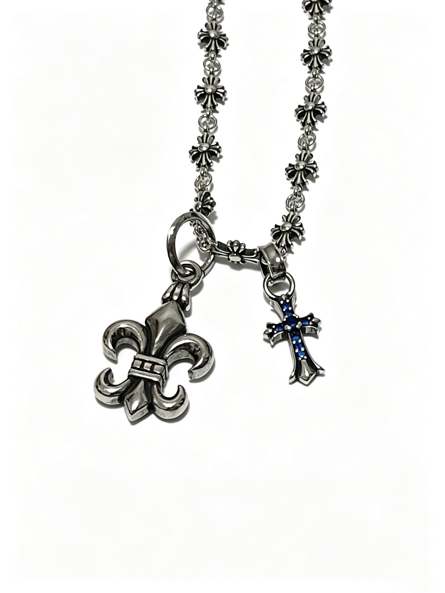 Chrome Hearts Sterling Silver Cross Necklace