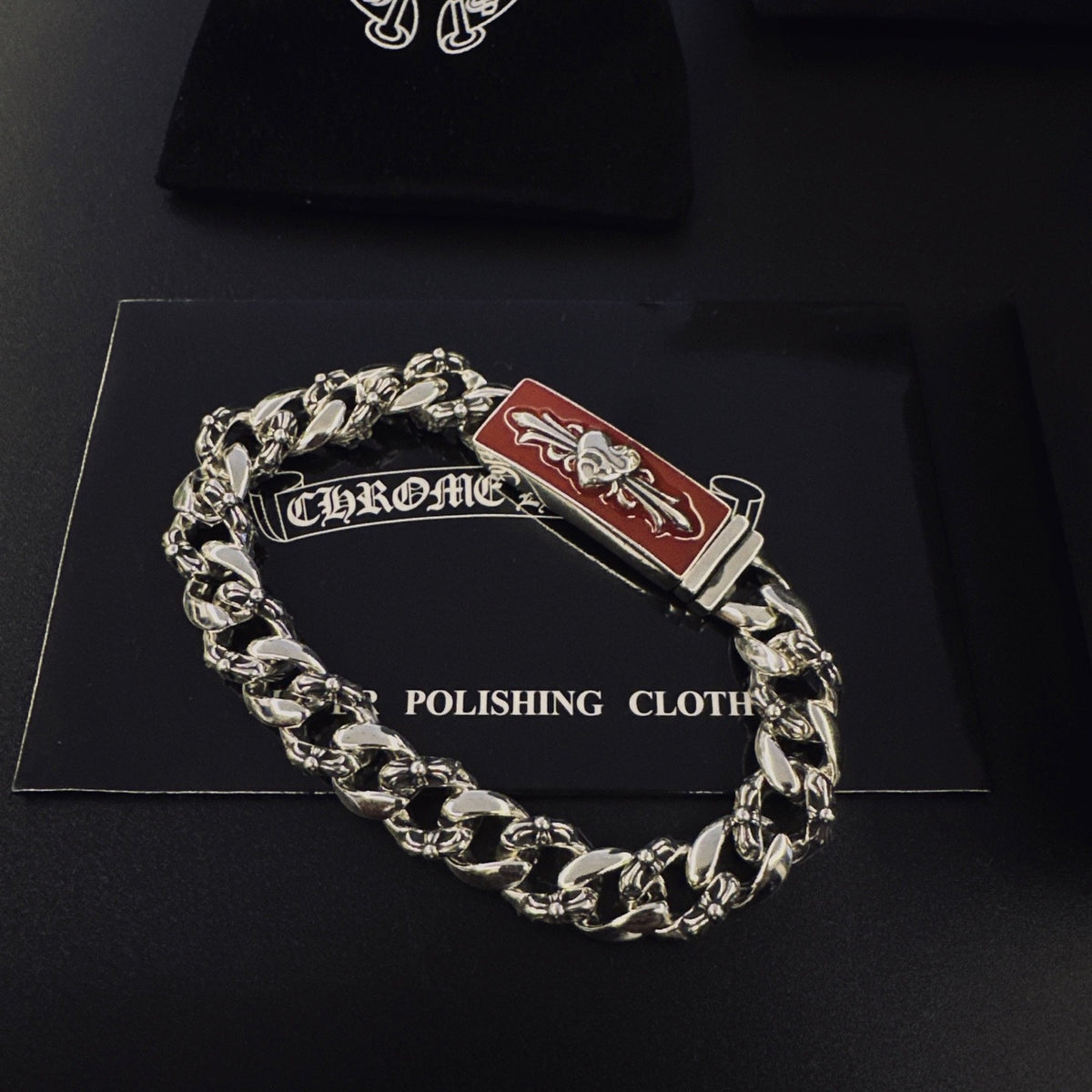 Chrome Hearts Sterling Silver Cross Bracelet