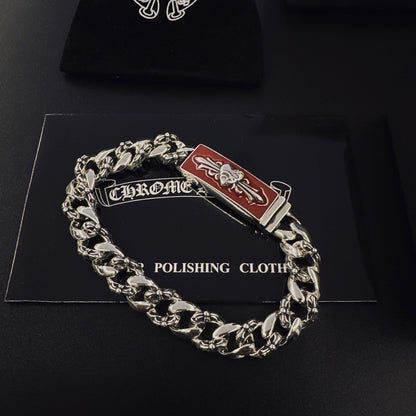 Chrome Hearts Sterling Silver Cross Bracelet