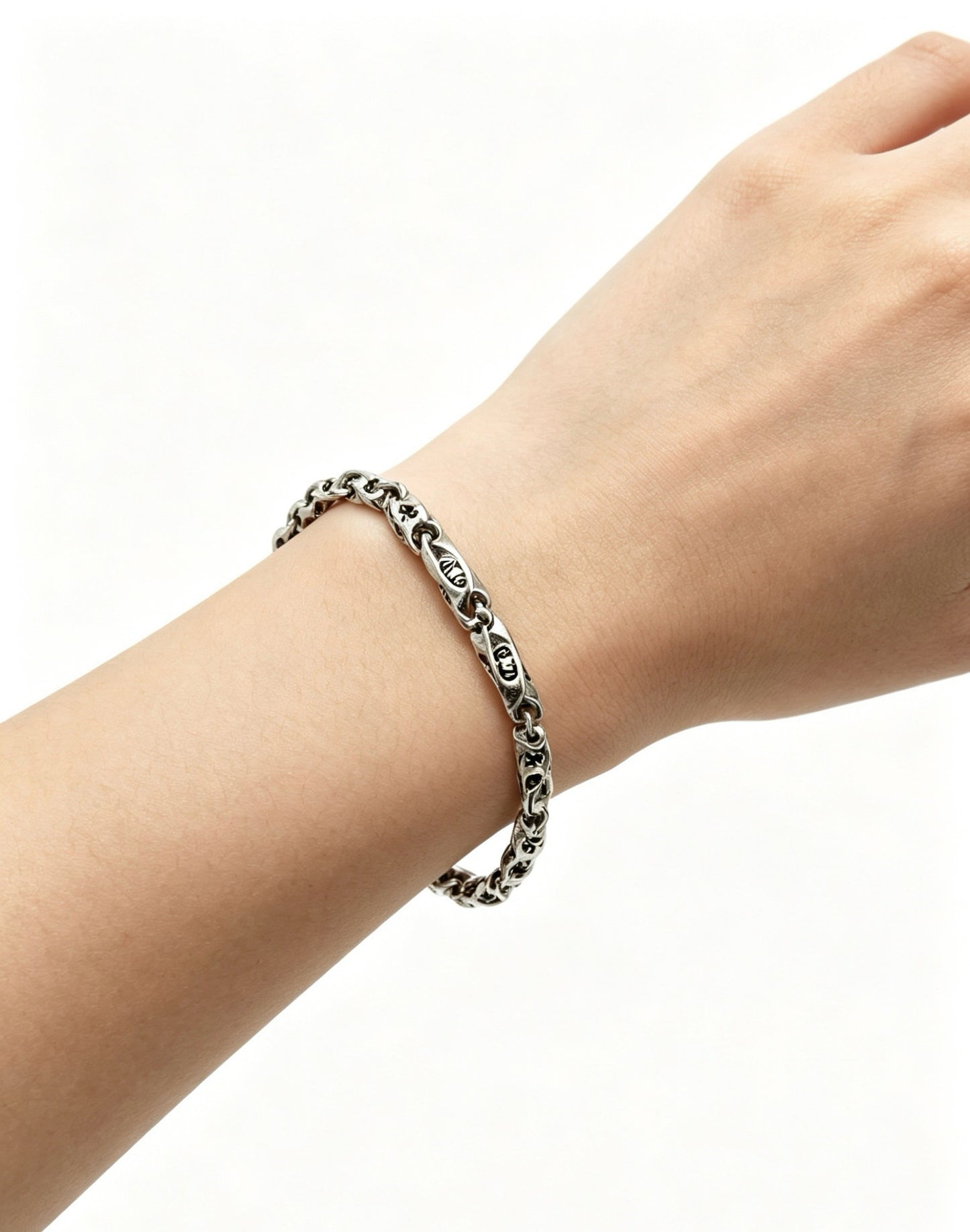Chrome Hearts Sterling Silver Cross Bracelet
