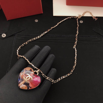 Chanel Leather Heart Necklace