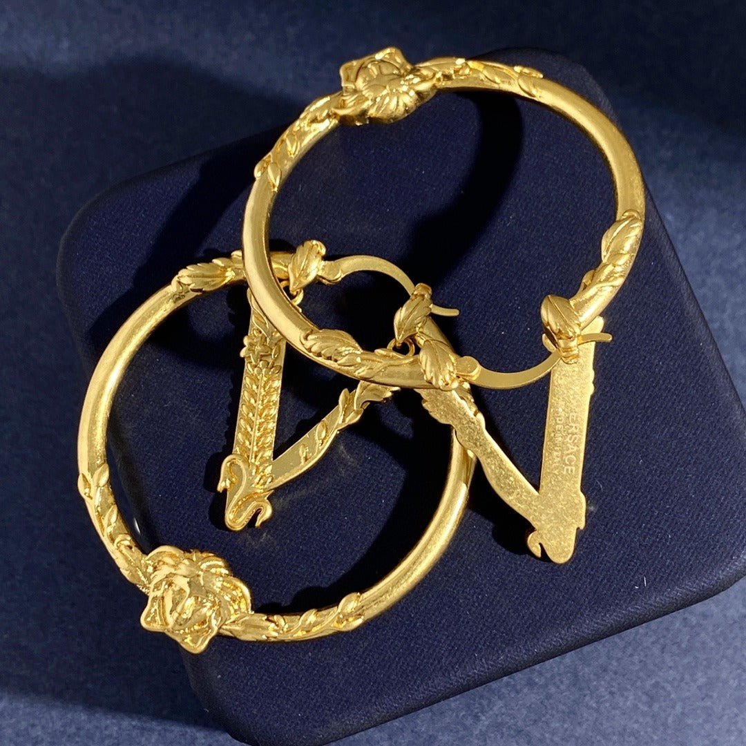 Versace Brass Medusa Earrings