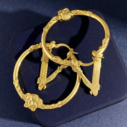 Versace Brass Medusa Earrings