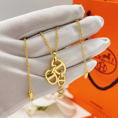 Hermes Gold Brass Tassel Necklace