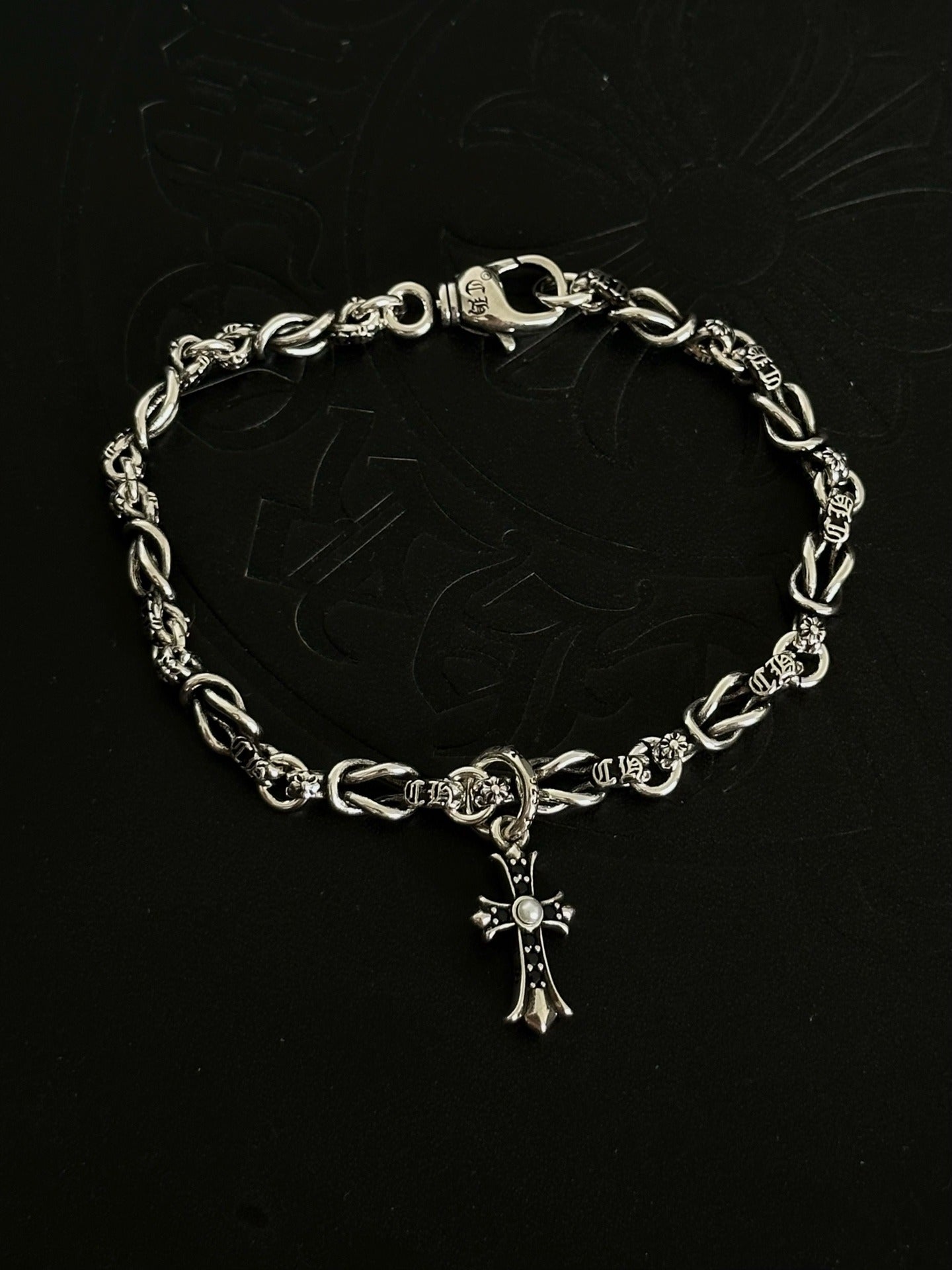 Chrome Hearts Sterling Silver Cross Bracelet