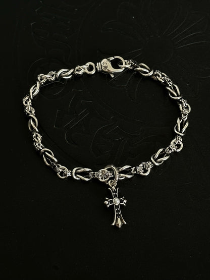 Chrome Hearts Sterling Silver Cross Bracelet