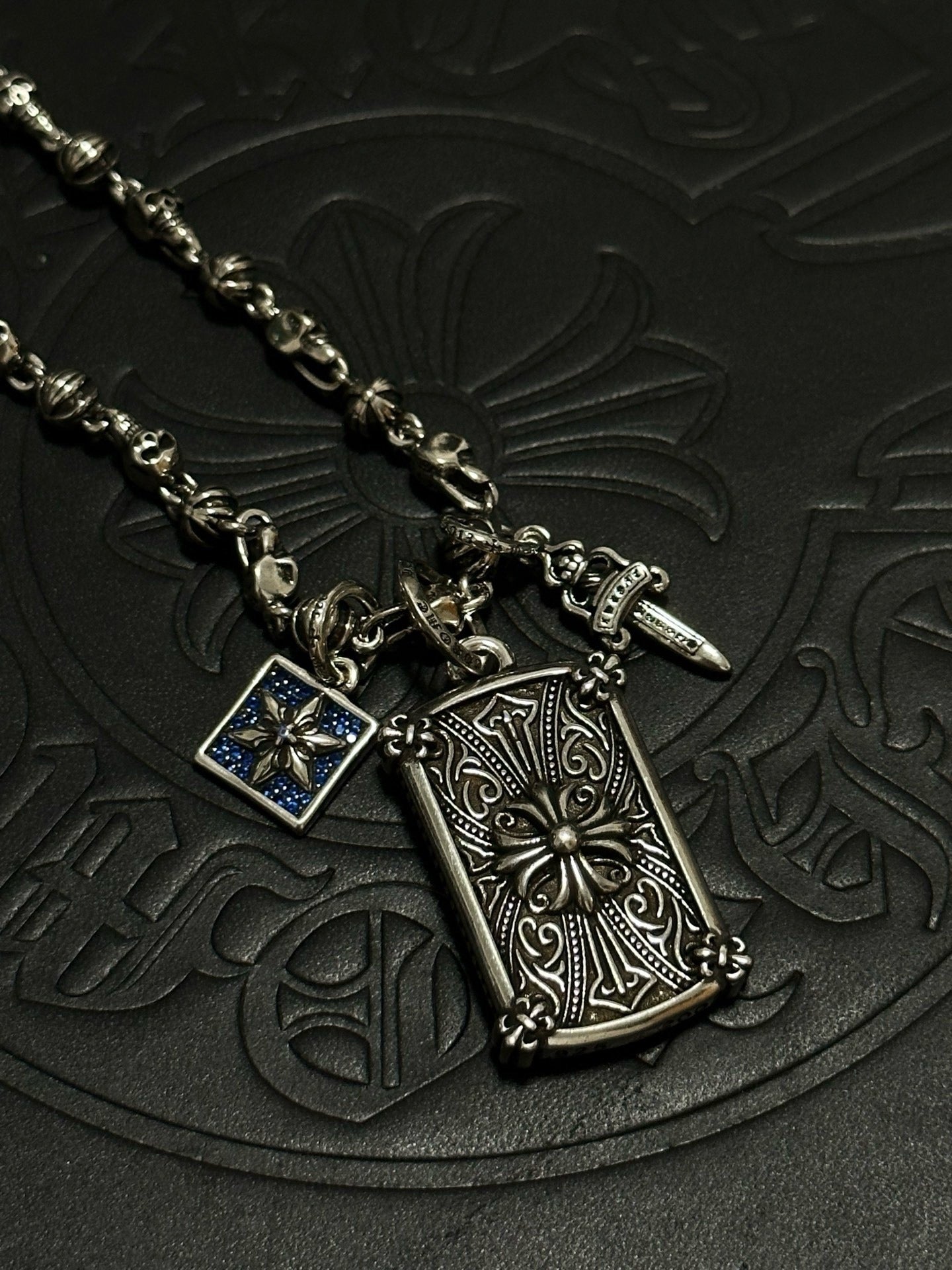 Chrome Hearts Sterling Silver Cross Necklace