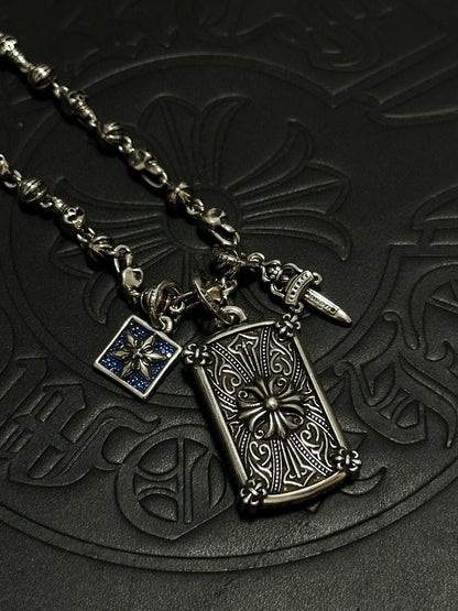 Chrome Hearts Sterling Silver Cross Necklace