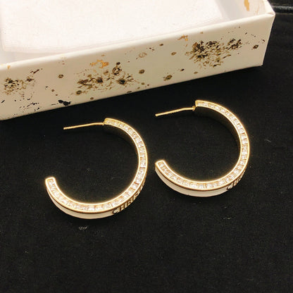 Dior White Brass Earrings