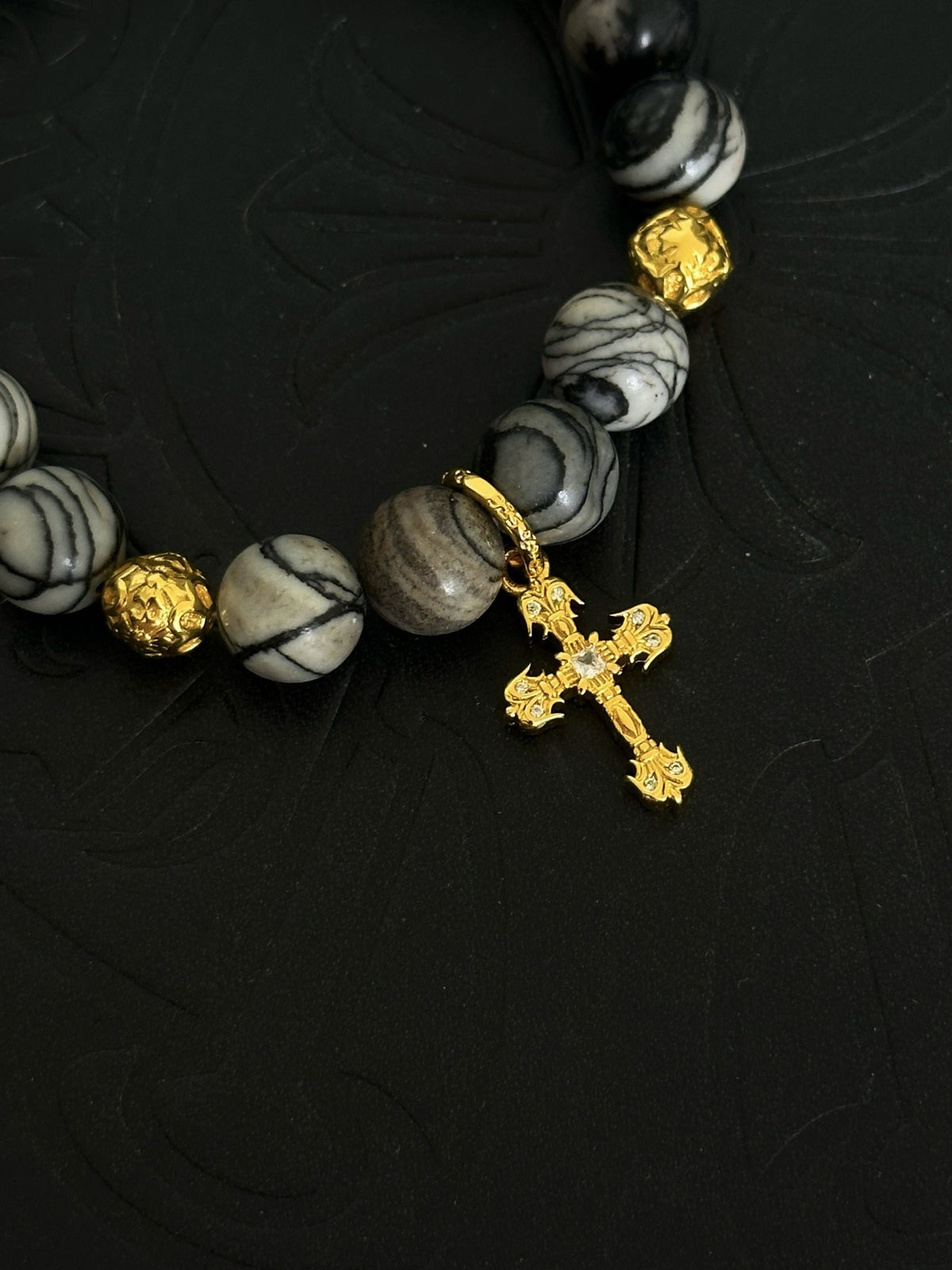 Chrome Hearts Sterling Silver Cross Bracelet