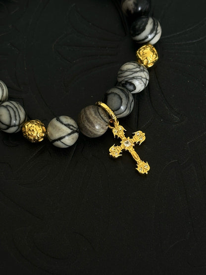 Chrome Hearts Sterling Silver Cross Bracelet
