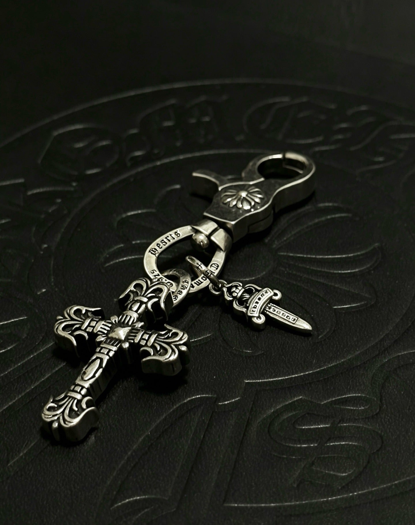 Chrome Hearts Sterling Silver Cross Keychain