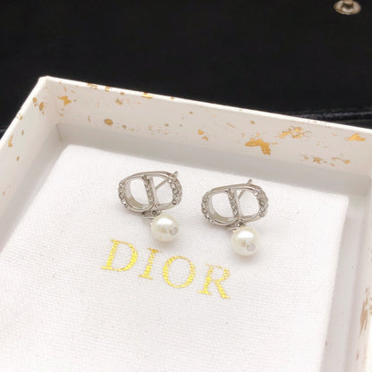 Dior Brass Pearl Earrings