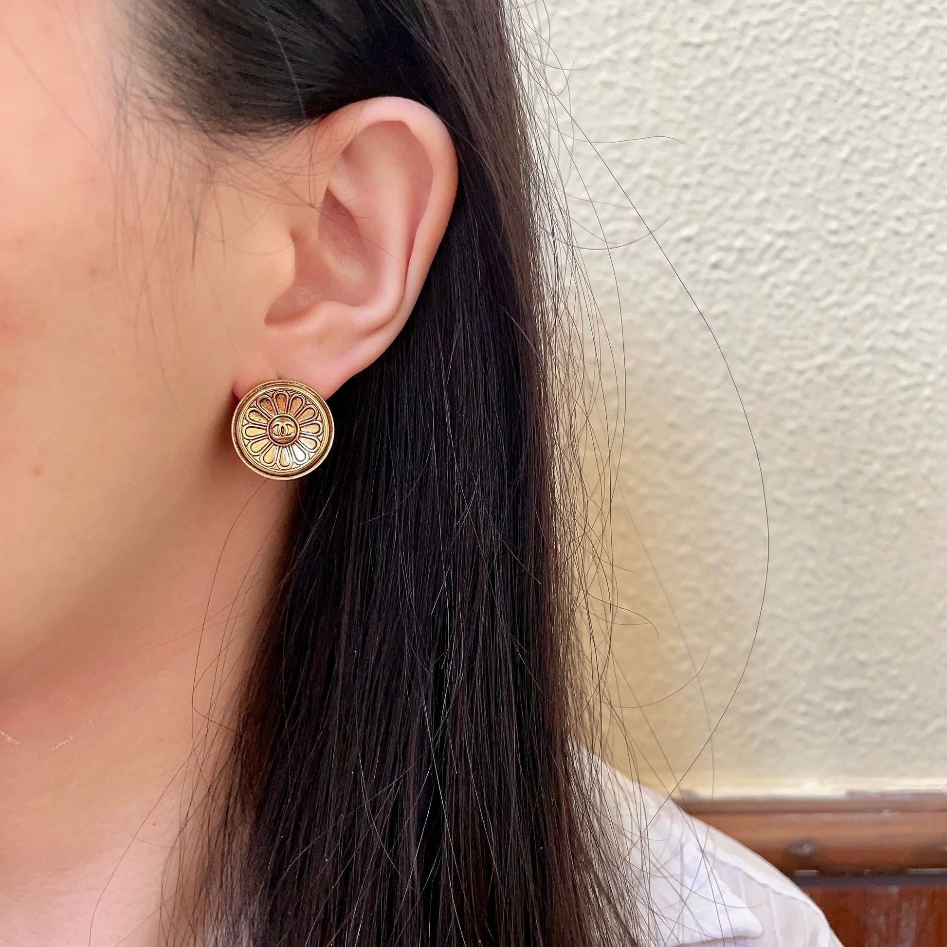Chanel Vintage-Finish Earrings