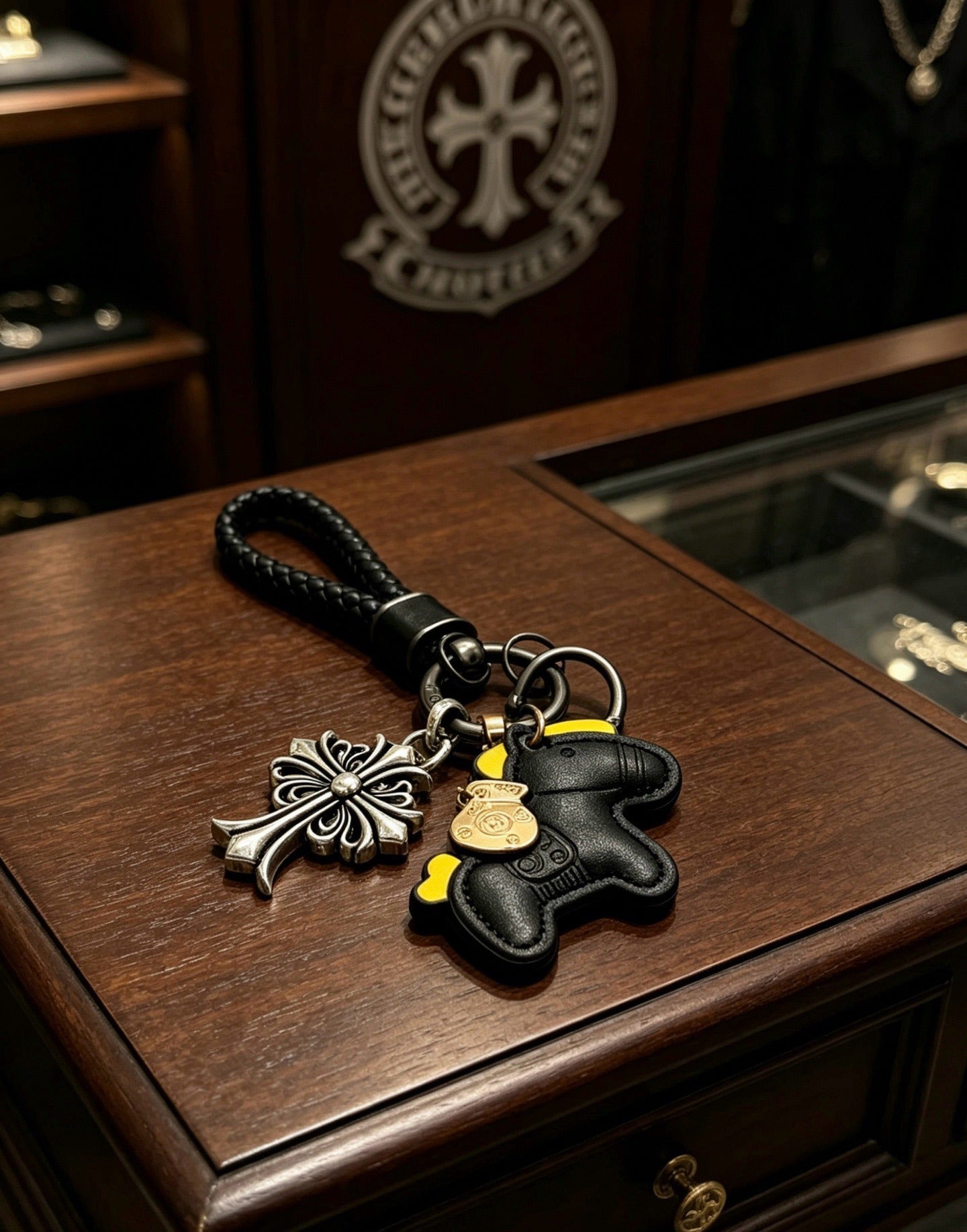 Chrome Hearts Vintage-Finish Keychain