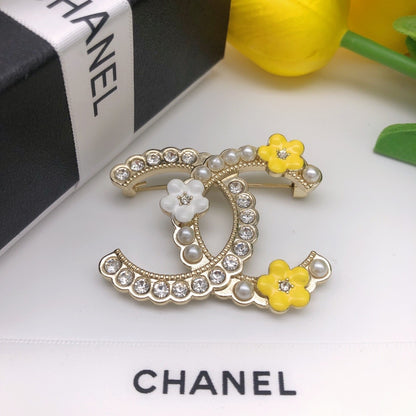 Chanel Yellow Floral Brooch