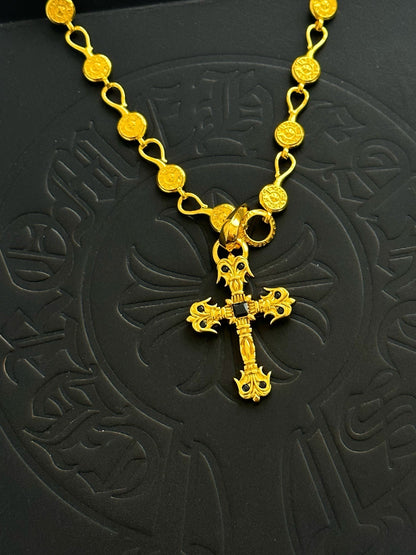 Chrome Hearts Sterling Silver Cross Necklace