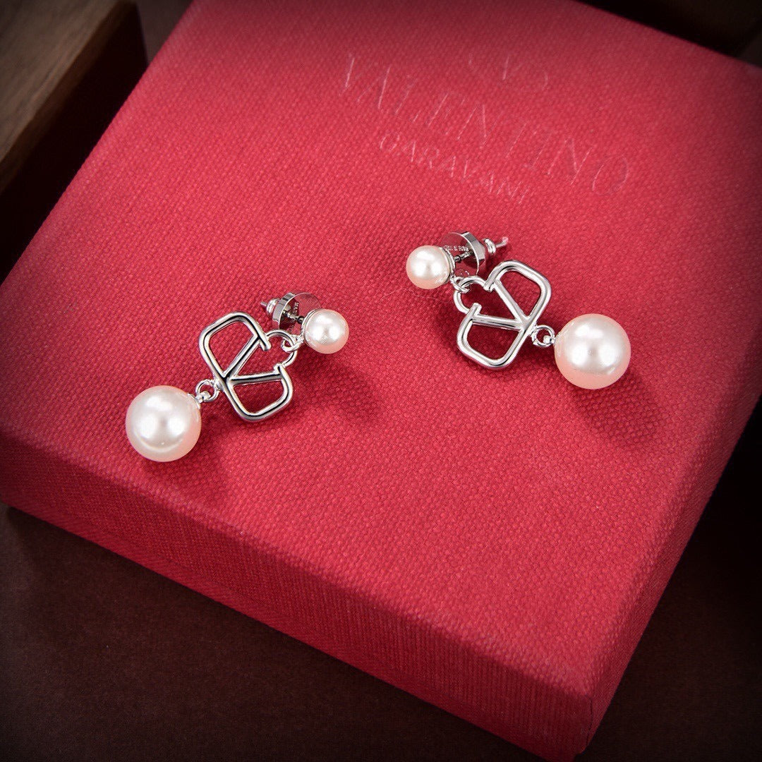 Valentino Gold Pearl Earrings
