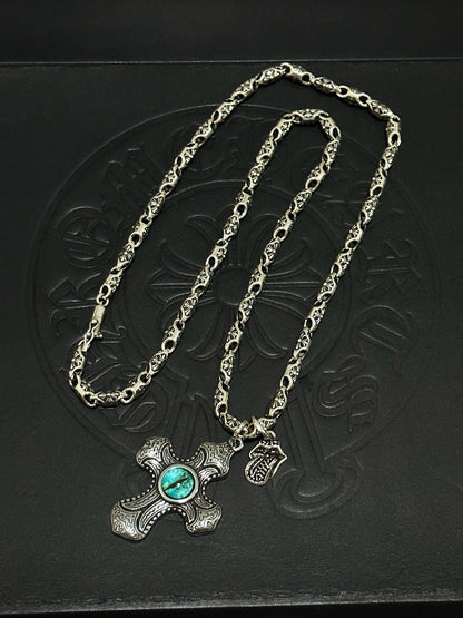 Chrome Hearts Sterling Silver Cross Necklace