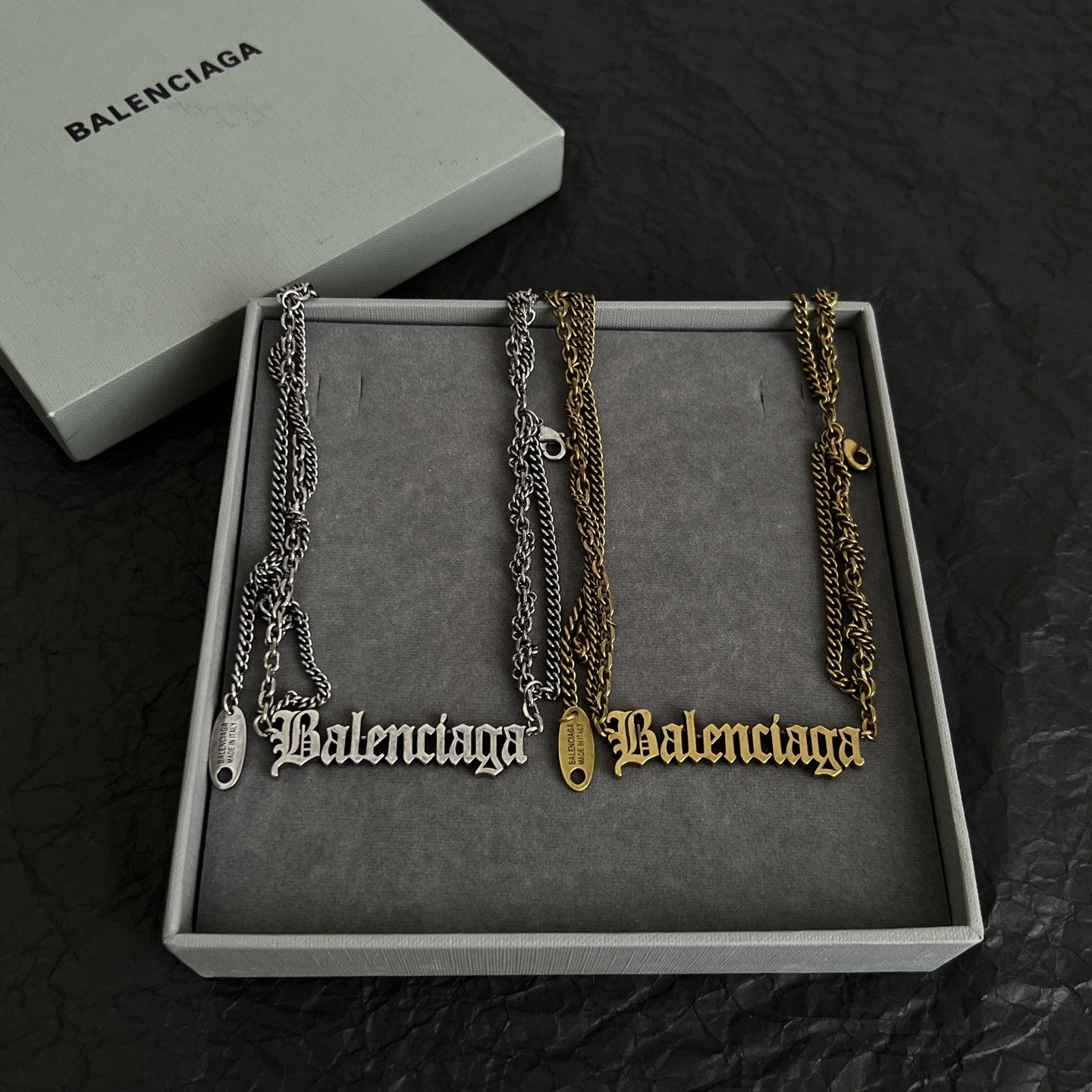 Balenciaga Brass Vintage-Finish Necklace