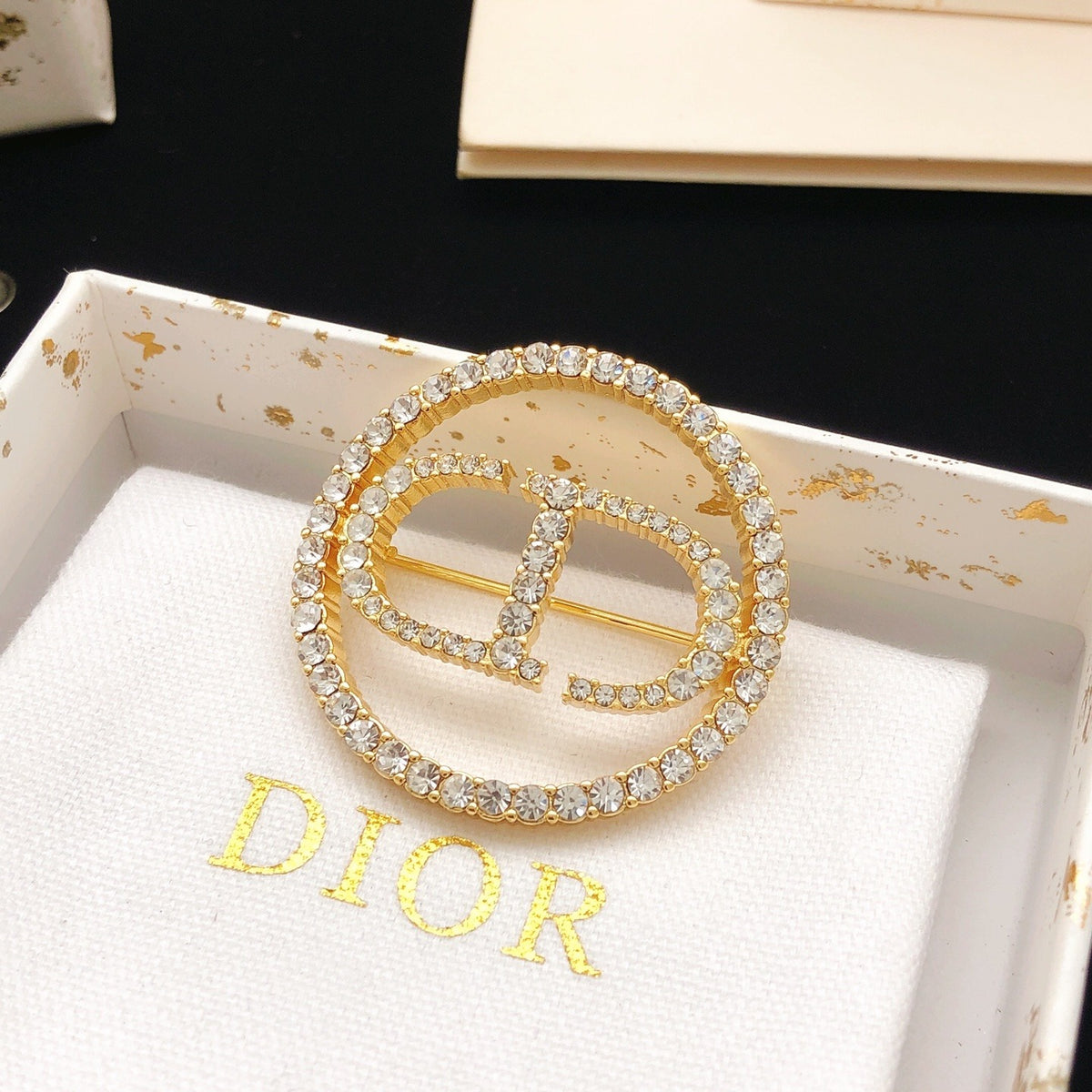 Dior Brass Round Brooch