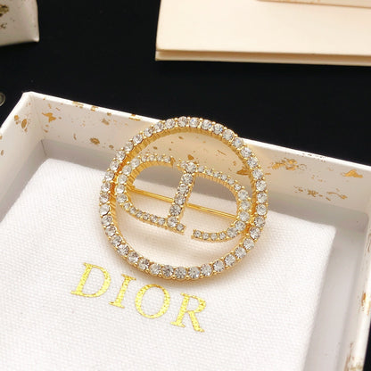 Dior Brass Round Brooch